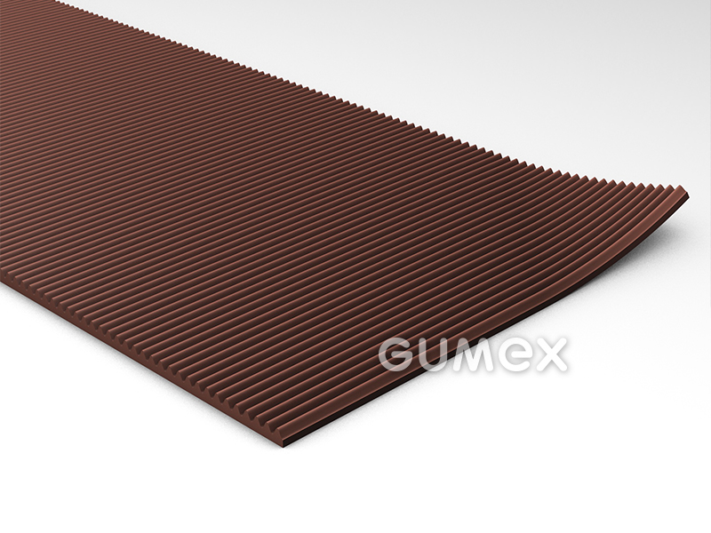 Gummiboden S 3, 3mm, Breite 1200mm, 65°ShA, SBR, gerillte Ausführung, -20°C/+60°C, Ziegelfarbe, 